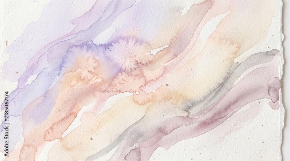 Fototapeta premium Soft watercolor wash with pastel clouds and dreamy abstract texture