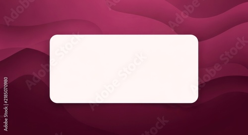 A white rectangular frame on a maroon background with abstract wave patterns.