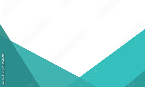 Foto Abstract geometric background with layered teal shapes and white space for corporate presentation slide templates or modern digital marketing graphic banners