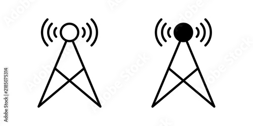 Foto Broadcast icon flat outline in black