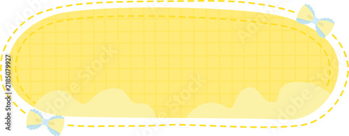 Bright Yellow Decorative Banner with Bow Accents
