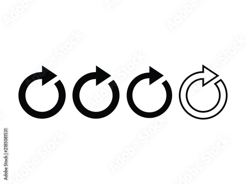 Obraz na plátně Refresh or redo circular arrow icon set, for update and synchronization
