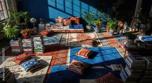 Bohemian Living Room Oasis With Books And Plants