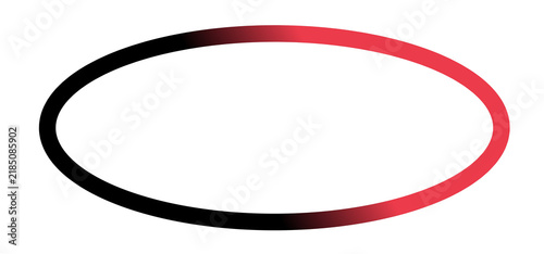 Simple Oval Shape with Red and Black Gradient Effect on White Background