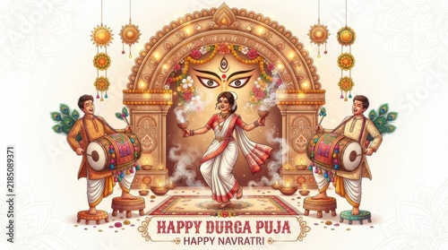 Durga Puja Festival Greeting Card