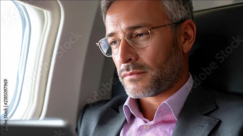 Man sitting on airplane