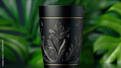 Elegant Cup with Gold Floral Design