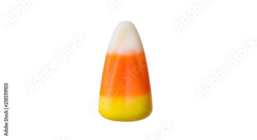 Single candy corn isolated on white background