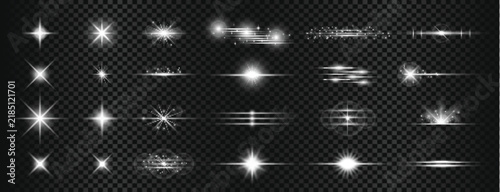 White light flares and sparkles