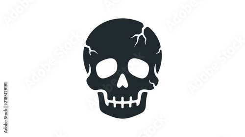 Фотография Stylized Human Skull Icon Illustration