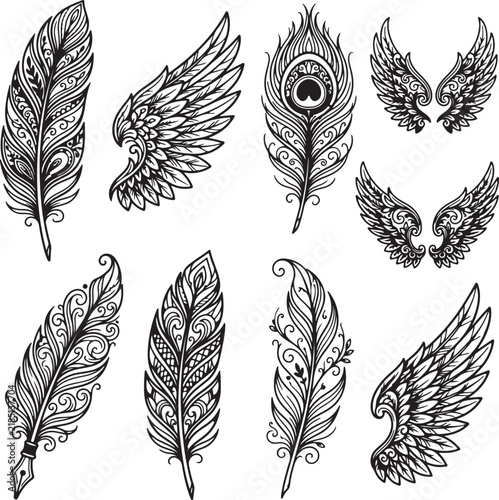 feathers seamless pattern