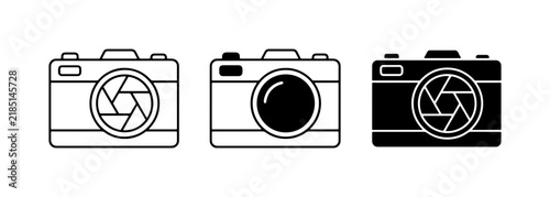 Camera Icons Set: Photography Equipment Vector Graphics, Digital Imaging Tools, Simple Camera Symbols