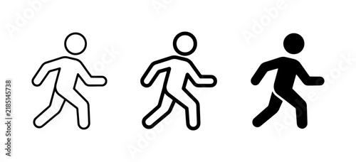 Running Man Icons, Motion Figures, Silhouette Vector Set. Active Lifestyle, Fitness, Speed Graphics