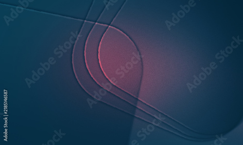 Blue and Pink Grainy Gradient Abstract Background with Organic Curved Lines
