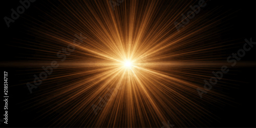 A brilliant golden sunburst radiates energy outward from a central point against a dark background, symbolizing hope, power, and illumination.