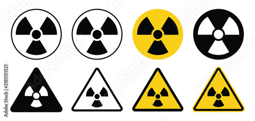 Bild auf Leinwand Radiation Hazard Icon Representing Nuclear Danger, Radioactive Material Warning,