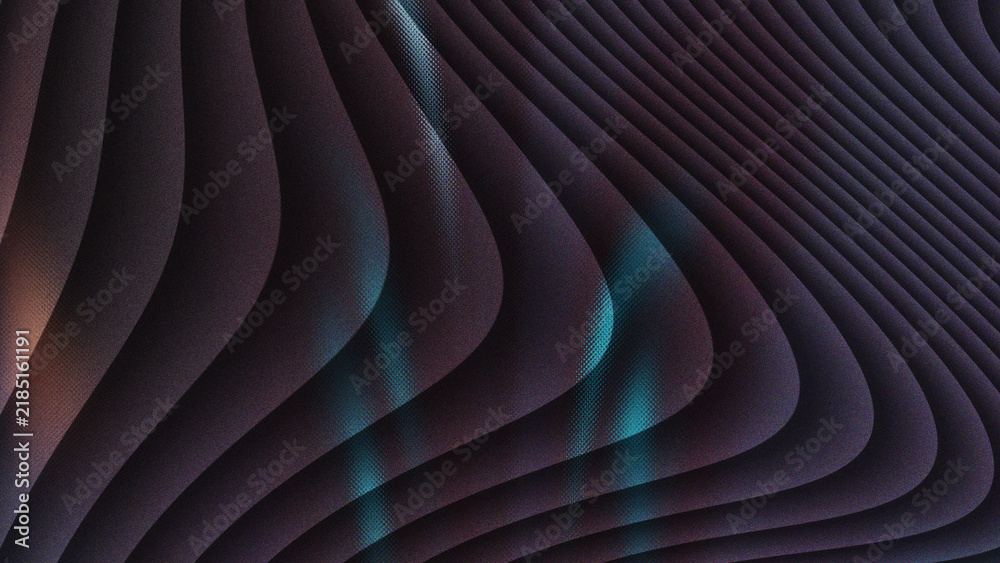 Fototapeta premium Dark abstract 3d wave layers with neon glowing light accents for North America.