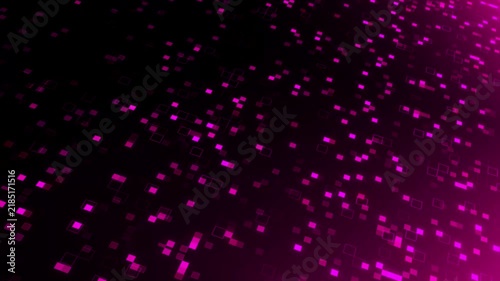 Space with many abstract squares and stars . Computer generated 3d rendering abstract glowing background