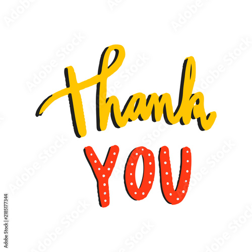 Colorful thank you typography vector