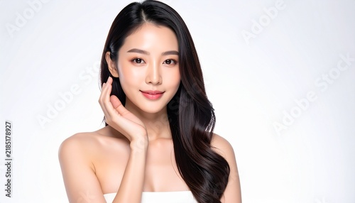 Obraz na płótnie 透明感あふれる韓国女性のナチュラルビューティーポートレート