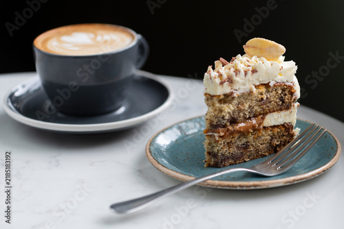 Delightful Coffee and Decadent Cake Create a Perfect Café Moment