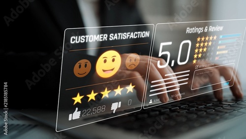 Plakat w ramie Analysis of customer feedback and reviews to improve satisfaction, monitor ratings, and extract insights from user experiences and sentiment. Marrow