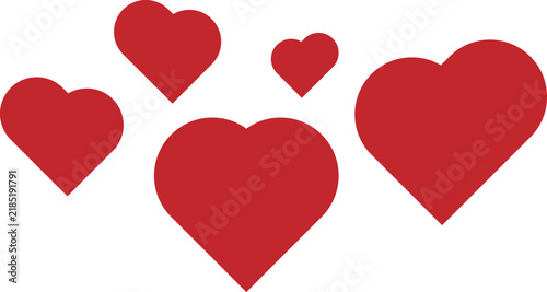 Red Heart Icons Set