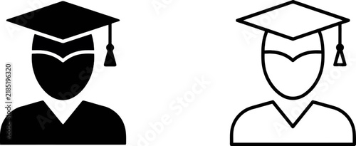 Graduate student avatar icon set education vector illustration
