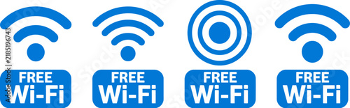 Free wifi zone internet signal vector icon set