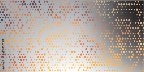Grey grunge texture wall with golden hexagonal pattern abstract background. Geometric tech retro vector backdrop design