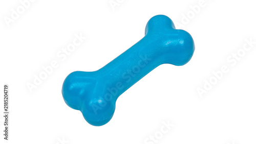 Bild auf Leinwand Blue plastic dog chew toy bone accessory isolated on transparent background