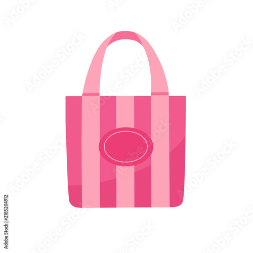 Pink Striped Tote Bag Illustration