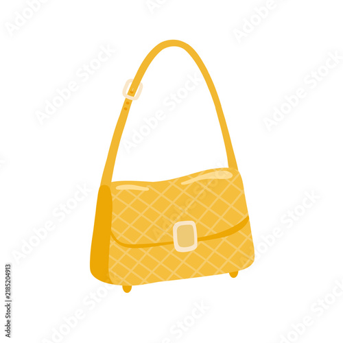 Yellow Quilted Shoulder Bag Illustration