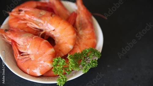 Shrimp fresh seafood natural ingredient  pescatarian diet delicious snack gourmet dish table setting rustic style dish top view copy space keto or paleo diets vegetarian food