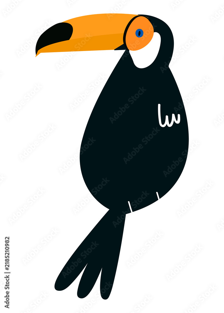 Obraz premium Toucan bird png illustration, transparent background