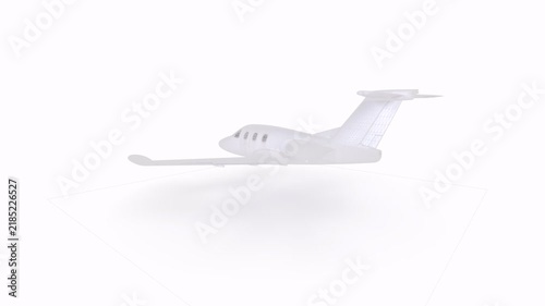 Model of a private jet rotating in loop