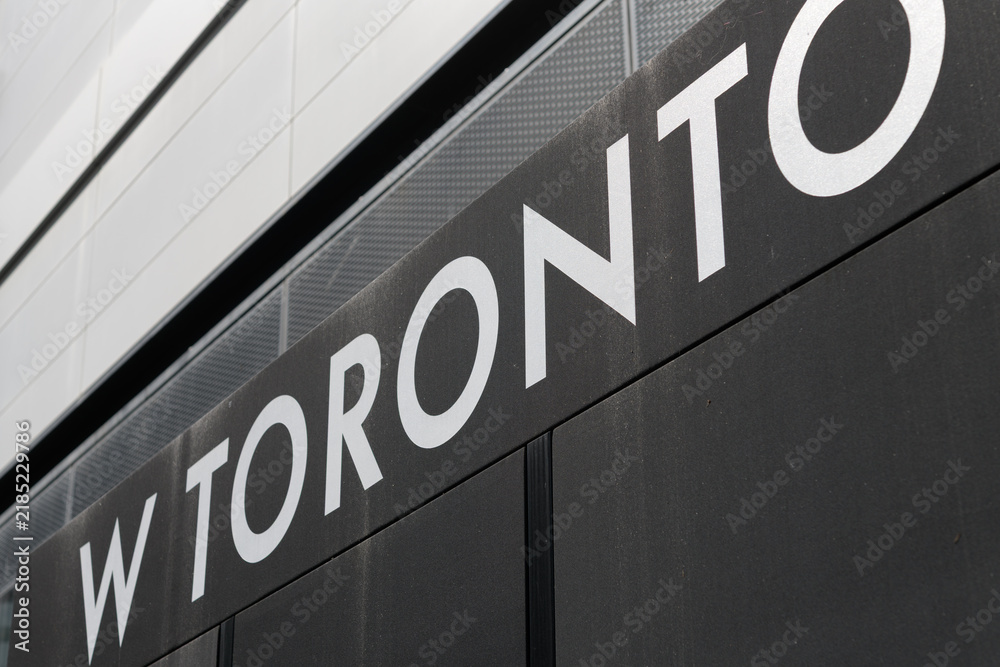 Fototapeta premium sign outside W Toronto, a four-star hotel, located at 90 Bloor St E