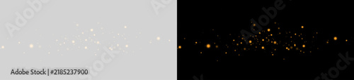 Foto Stardust golden shimmer with glitter particles, bright stars and soft glowing il