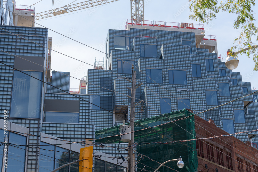 Obraz premium exterior of KING Toronto Condos designed by Bjarke Ingels Group (BIG) in the area of King W and Portland