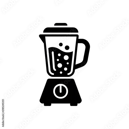 Black kitchen blender icon for cooking and smoothie drinks