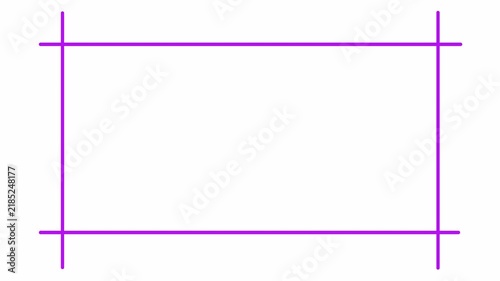 Border Frame Animation, A simple minimalist rectangular frame composed of thin lines on transparent background creating a clean and stark visual border for placement in 4K, Thin Line Rectangle Frame