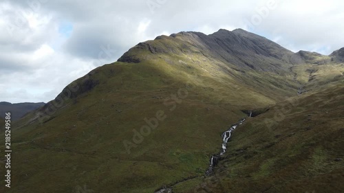 Panoramic View of Waterfall Below Blà Bheinn Mountain, Isle of Skye