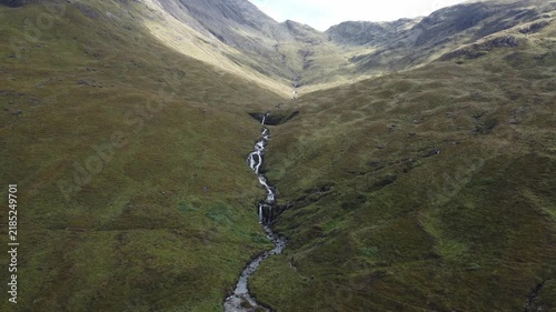 Panoramic View of Waterfall Below Blà Bheinn Mountain, Isle of Skye