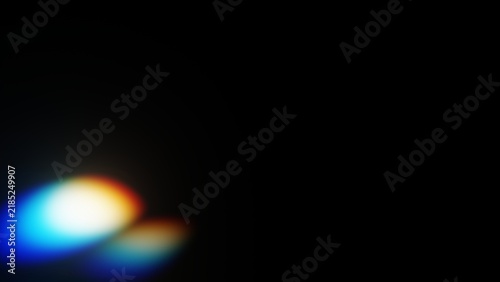 Minimalist Prismatic Rainbow Light Leak Background with Bottom Lens Flare Spot on Dark Surface