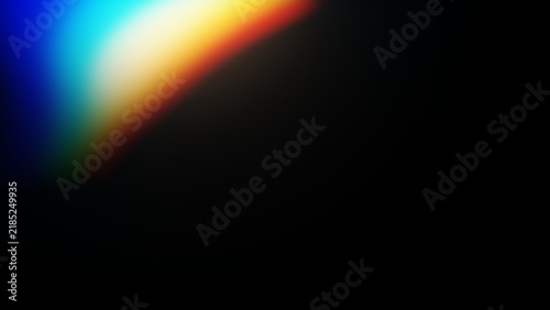 Vibrant Rainbow Spectrum Light Leak Background with Top Left Prismatic Lens Flare