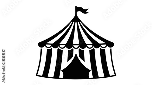 Vector illustration of circus tent icon on a transparent background