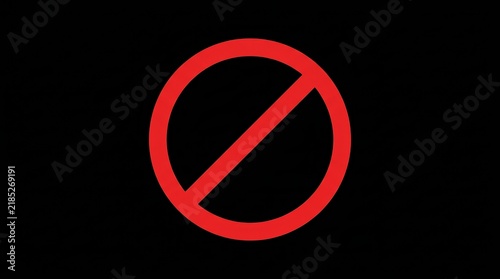 Prohibition icon representing no access for unauthorised persons on a black background.