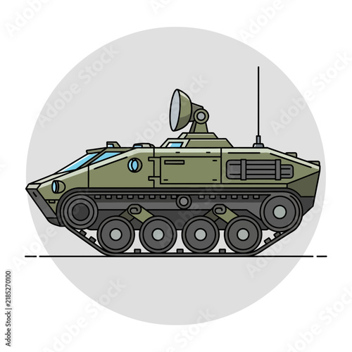 Modern Armored Personnel Carrier Vehicle Isolated