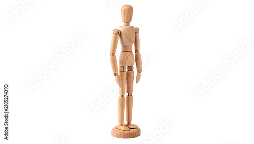 Foto Simple wooden human mannequin artist model isolated on transparent background