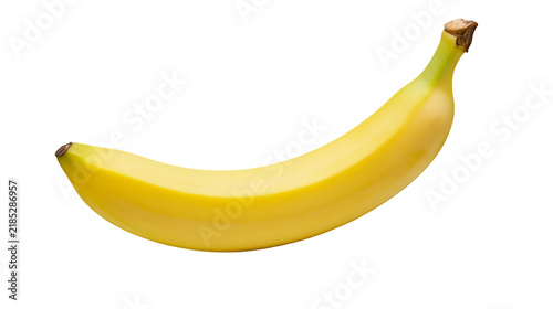Fotografie Isolated ripe yellow banana fruit, fresh and healthy tropical food, sweet snack